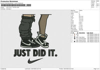 JUST DID IT 120125 Embroidery File 6 size