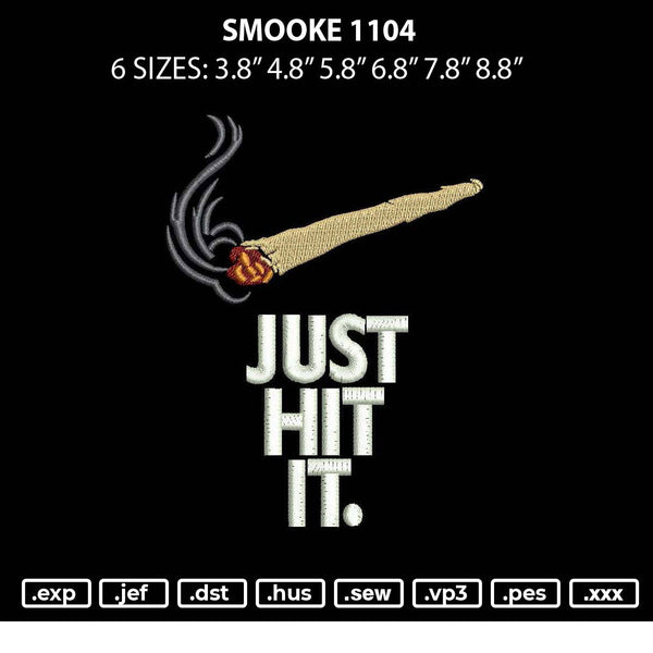 Smoke 1104 Embroidery File 6 sizes