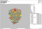 Jr Heart Text Embroidery File 6 sizes