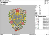 Jr Heart Text Embroidery File 6 sizes