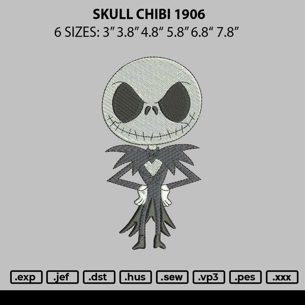 Jack Chibi 1906 Embroidery File 6 sizes