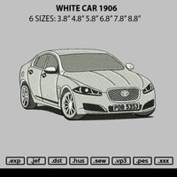 White Car 1906 Embroidery File 6 sizes