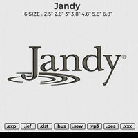 Jandy Embroidery File 6 size