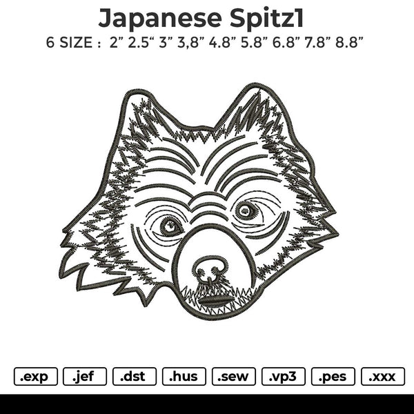 Japanese Spitz1 Embroidery File 6 size