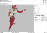 Jayden Daniels Embroidery File 6 size