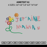 Aimetext 02 Embroidery File 6 sizes