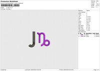 JN logo Embroidery File 6 size