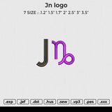 JN logo Embroidery File 6 size