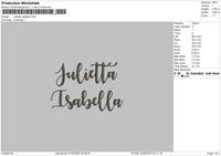 Juilettatext Embroidery File 6 sizes