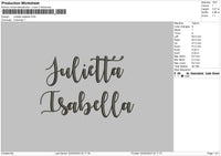 Juilettatext Embroidery File 6 sizes