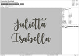 Juilettatext Embroidery File 6 sizes