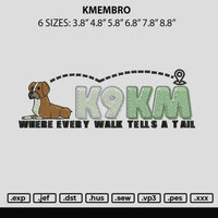 Kmembro Embroidery File 6 sizes