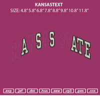 Kansastext Embroidery File 6 sizes