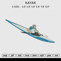 KAYAK Embroidery File 6 size