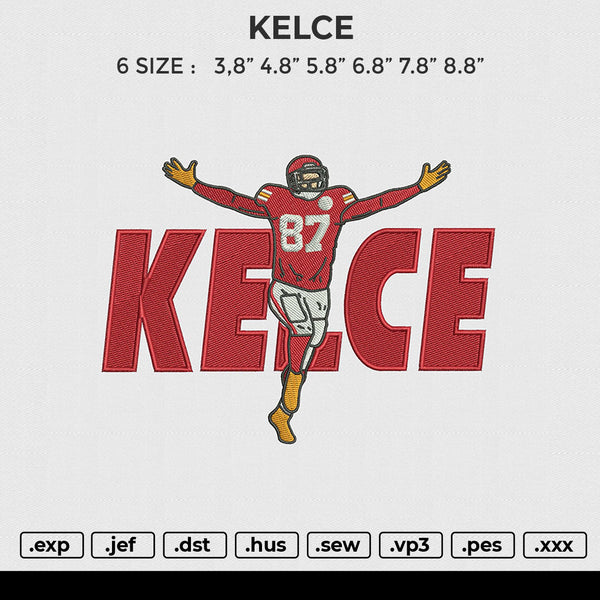 KELCE Embroidery File 6 size