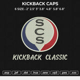 KICKBACK caps Embroidery File 6 size