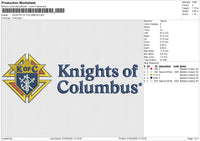 KNIGHTS OF COLUMBUS Embroidery File 6 size