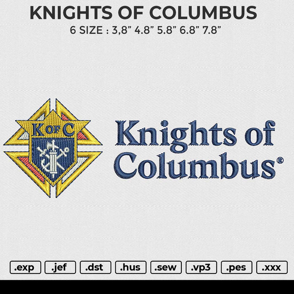 KNIGHTS OF COLUMBUS Embroidery File 6 size
