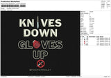 KNIVES DOWN Embroidery File 6 size