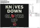 KNIVES DOWN Embroidery File 6 size