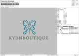 Butterflytext 01 Embroidery File 6 sizes