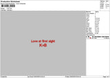 Love At Text Embroidery File 6 sizes