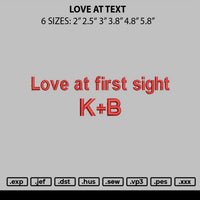 Love At Text Embroidery File 6 sizes