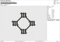 Kanye west tatto Embroidery File 6 size