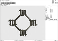Kanye west tatto Embroidery File 6 size