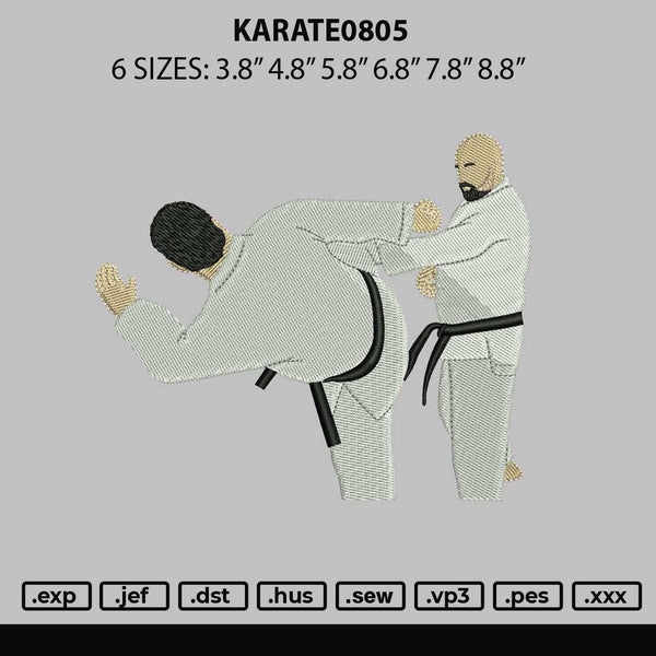 Karate0805 Embroidery File 6 sizes