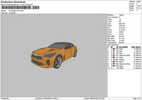 Orange Car 0804 Embroidery File 6 sizes