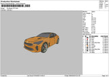 Orange Car 0804 Embroidery File 6 sizes