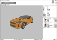 Orange Car 0804 Embroidery File 6 sizes