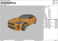 Orange Car 0804 Embroidery File 6 sizes