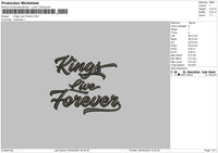 Kings Text 02 Embroidery File 6 Sizes