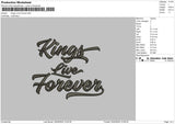 Kings Text 02 Embroidery File 6 Sizes