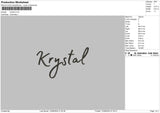 Krystaltext Embroidery File 6 sizes