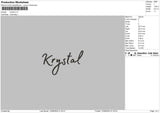 Krystaltext Embroidery File 6 sizes