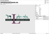 L-MIDDLE APPALOOSA STUD Embroidery File 6 size
