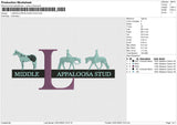 L-MIDDLE APPALOOSA STUD Embroidery File 6 size