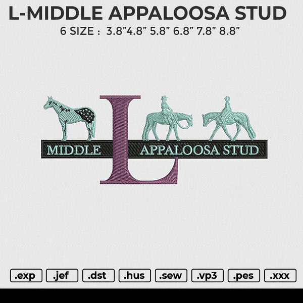 L-MIDDLE APPALOOSA STUD Embroidery File 6 size