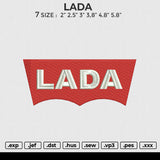 LADA Embroidery File 6 size