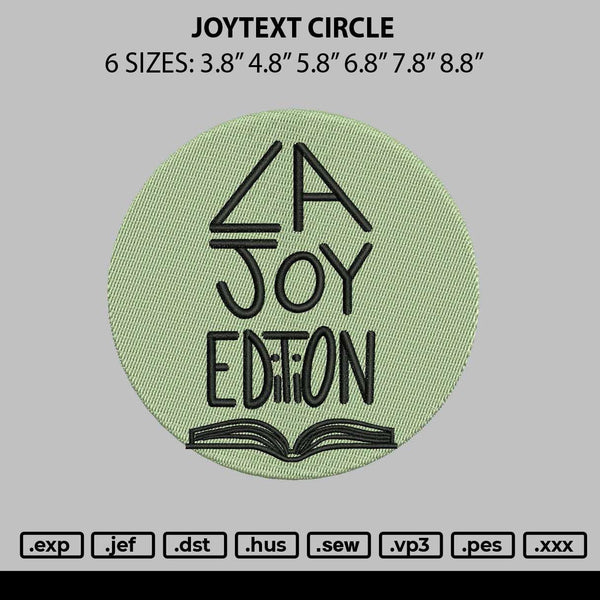 Joytext Circle Embroidery File 6 sizes