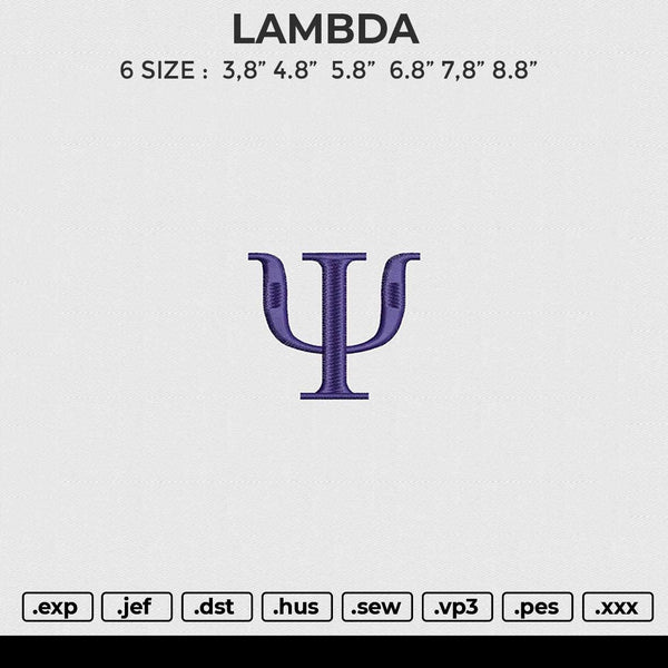 LAMBDA Embroidery File 6 size