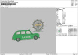 Car Green 1124 Embroidery File 6 sizes