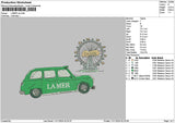 Car Green 1124 Embroidery File 6 sizes