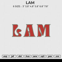 Lam Embroidery File 6 size