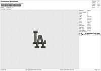 LA Regular Embroidery File 6 size