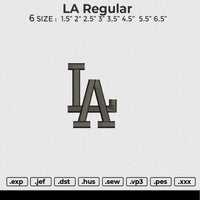 LA Regular Embroidery File 6 size