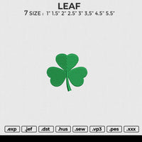 LEAF Embroidery File 6 size